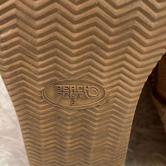 BEACH FEET Suede Sheepskin Wool Lined Classic Low Chestnut Women’s Boot Size 8 - Picture 13 of 16